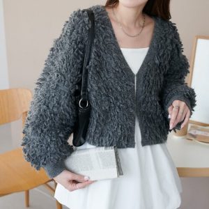 Discoat カーディガン フリンジカーディガン レディース